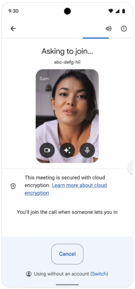 rejoignez des réunions sans compte Google sur Google Meet