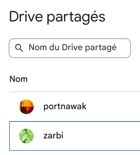 Des thèmes dans le Drive Partagés