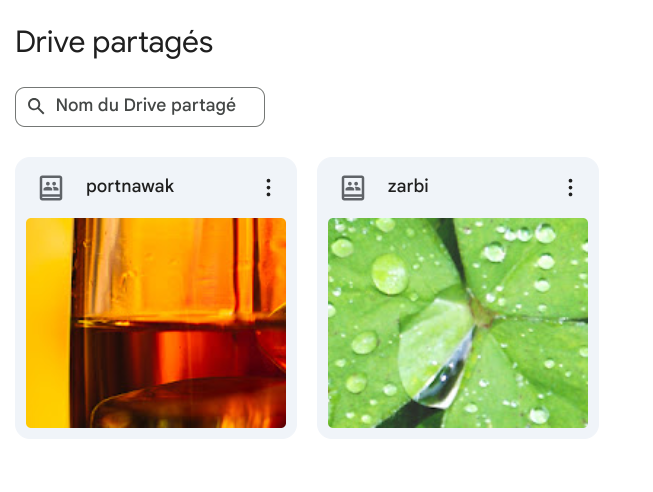 Des thèmes dans le Drive Partagés