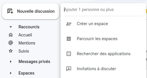 Créer un espace sur Google Chat