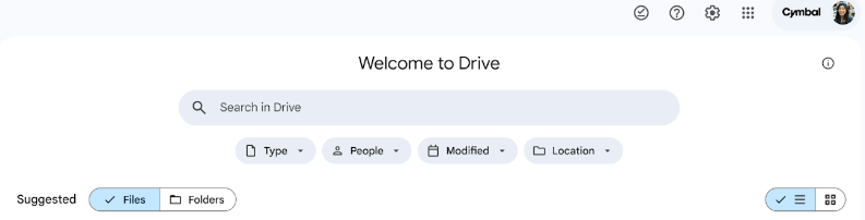 Nouvelle barre de recherche Google Drive