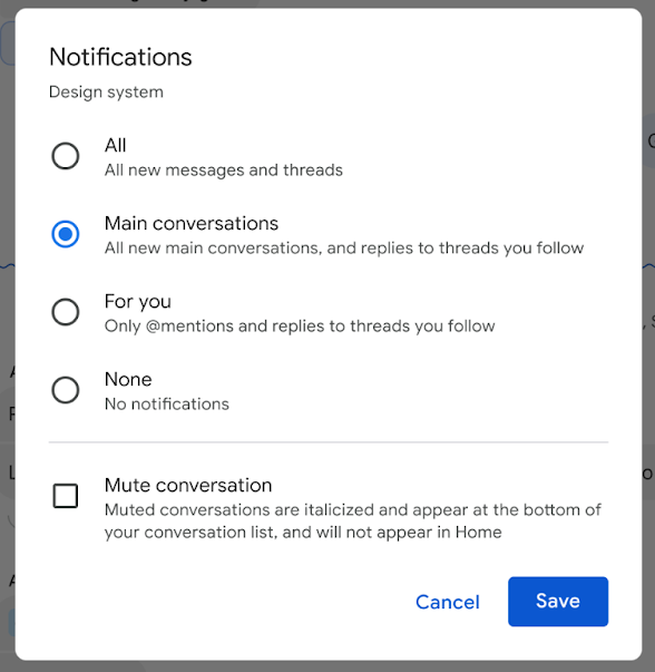 Notifications Google Chat