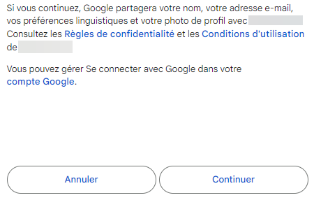 Boite de dialogue pour accepter les autorisations demandées par le module complémentaire.