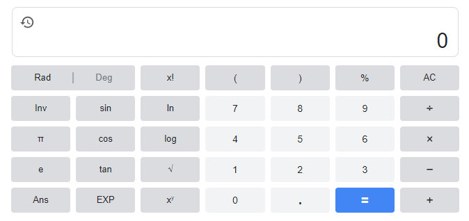 La calculatrice de Google.