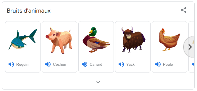 Cris des animaux sur Google.