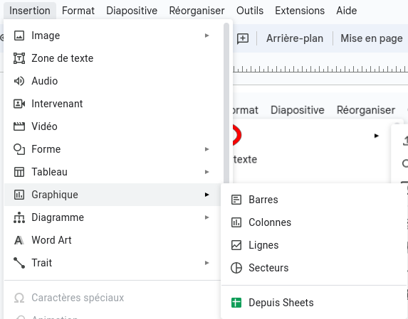 Insérer un graphique sur Google Slides