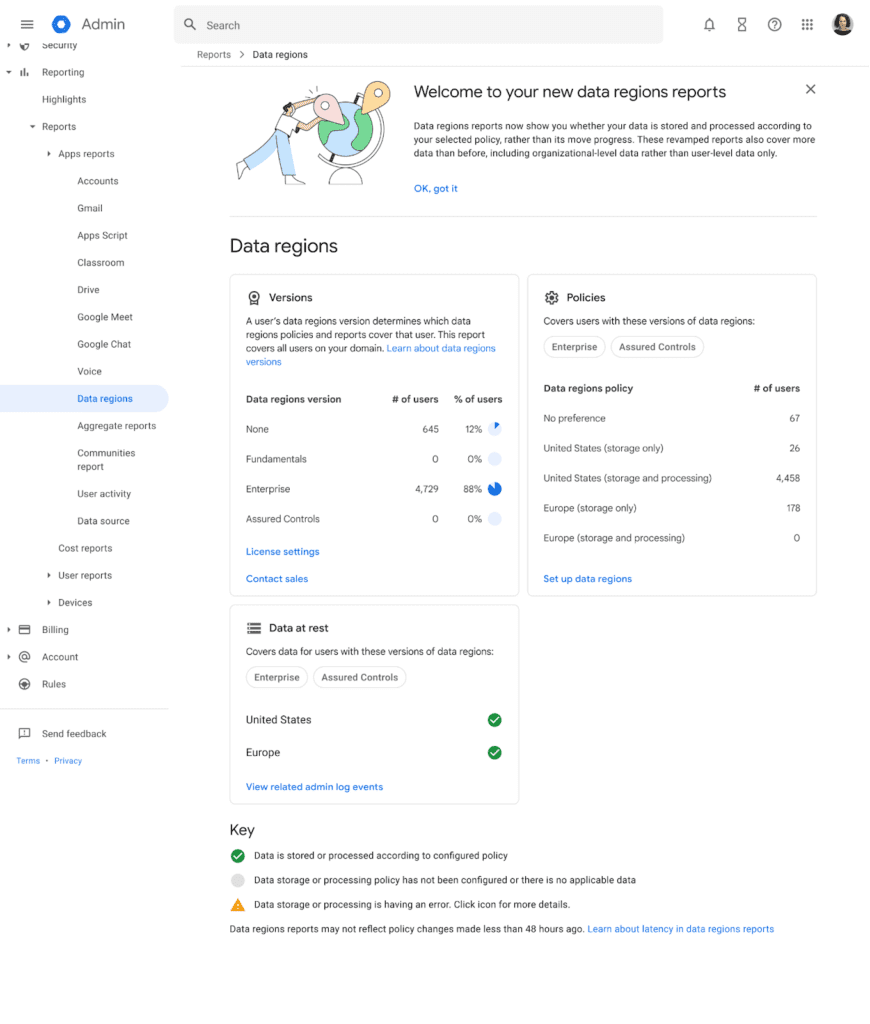 Google Workspace : Console d'administration 