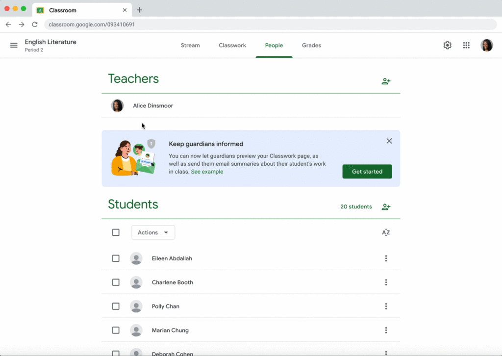 Google Classroom : Prévisualisation des devoirs pour les tuteurs