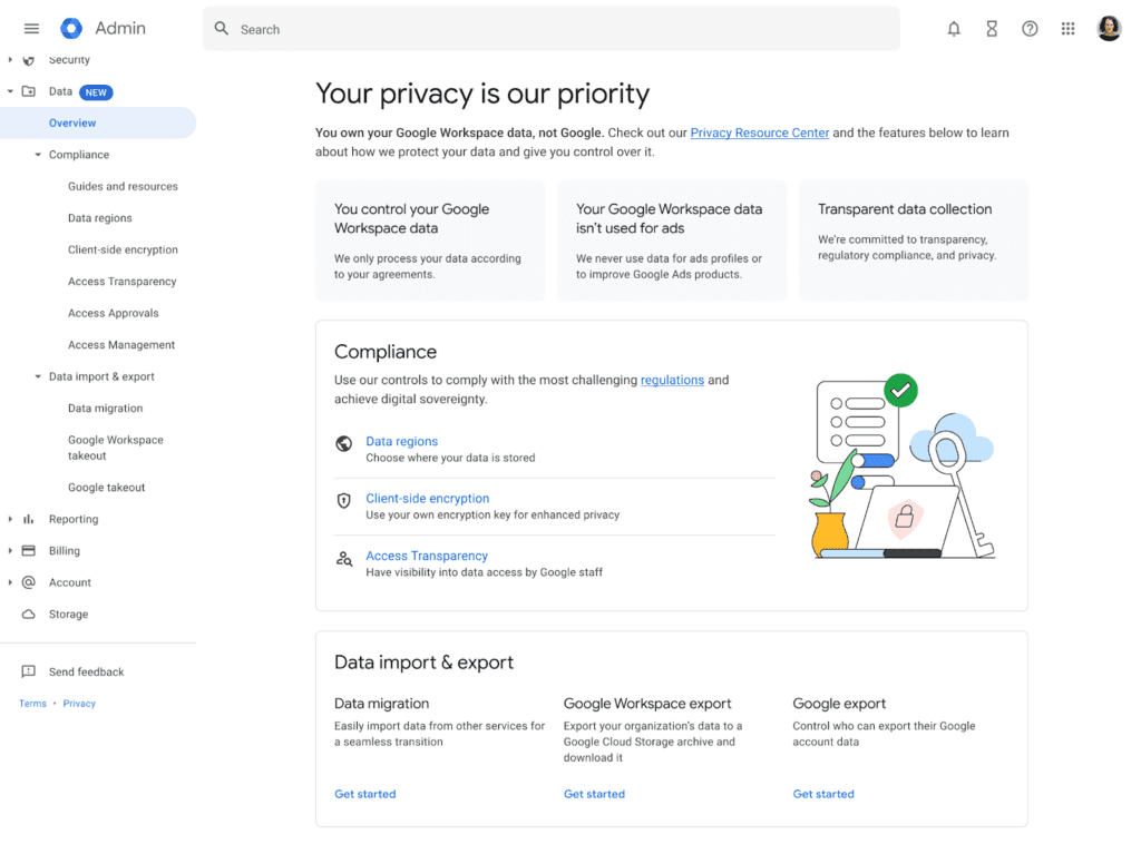 Console d'administration Google Workspace