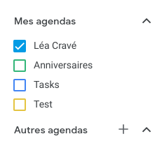 Créer d'autres agendas sur Google Agenda