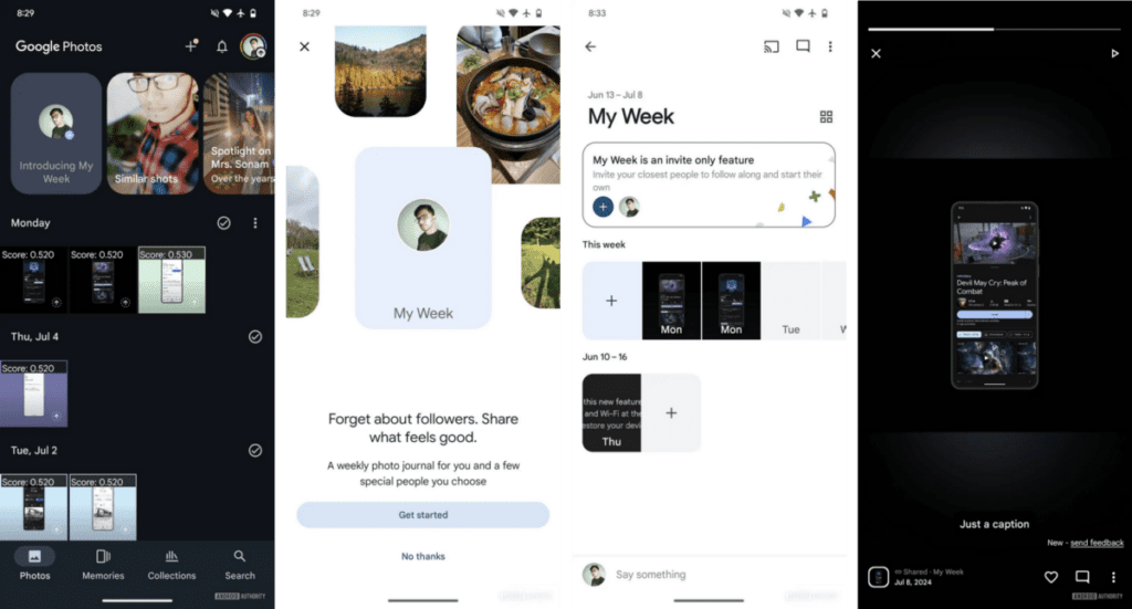 "My Week" le système de stories de Google Photos.