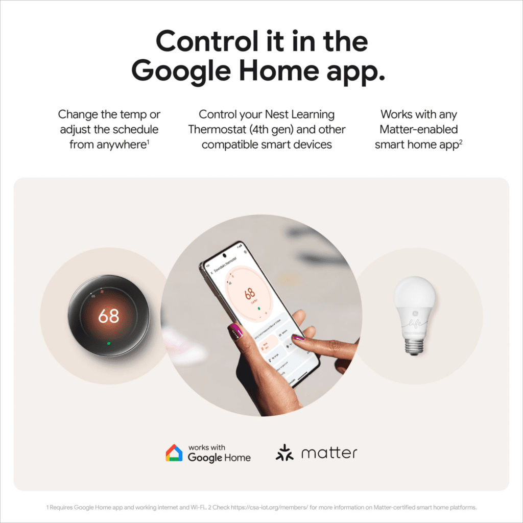 Controller depuis l'application "Google Home".