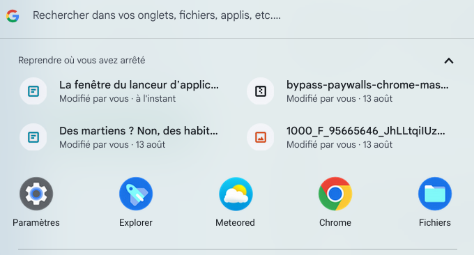 Lanceur d'appli, Chromebox.