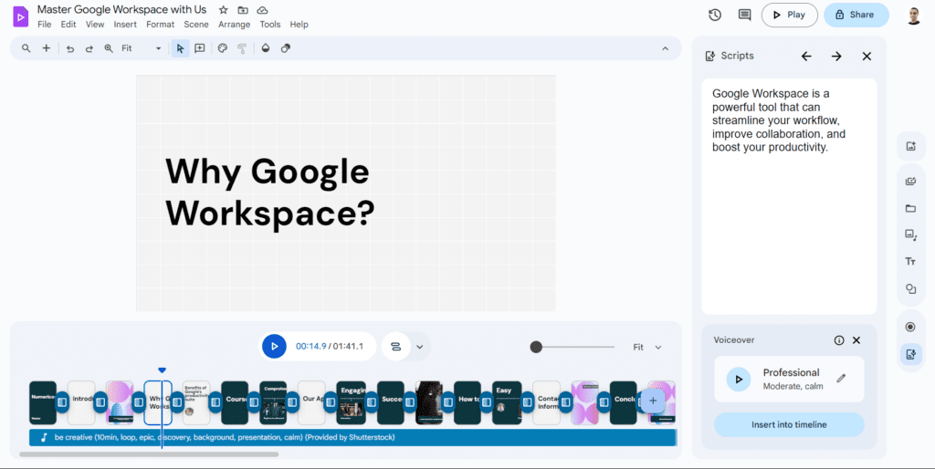 Créer des vidéos avec Google Vids.