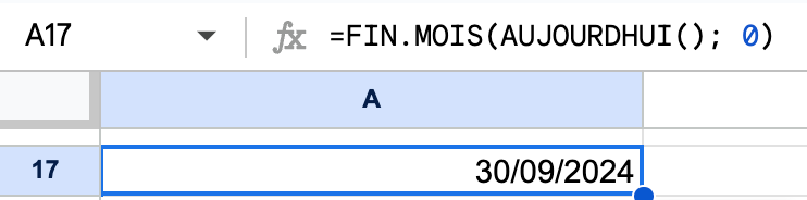 fin.mois de Google Sheets