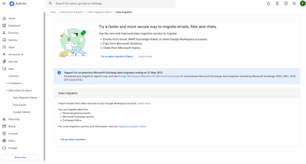 Google Workspace : modifications à venir pour les migrations Microsoft Exchange
