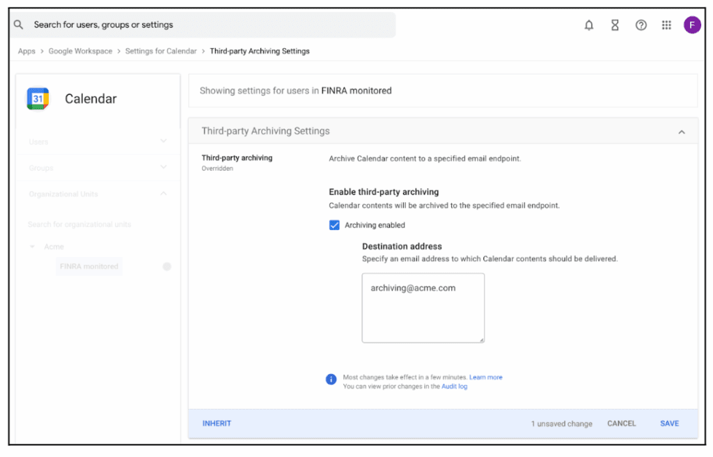 La conformité FINRA pour Google Agenda