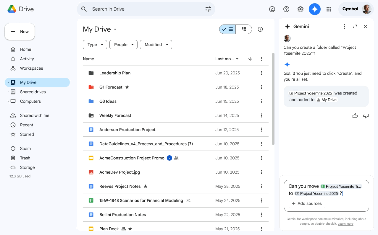 Gemini dans Google Drive