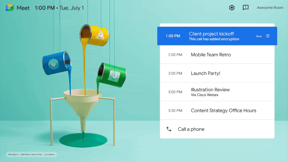 Google Meet : rejoignez une réunion chiffrée côté client à partir d'un matériel 