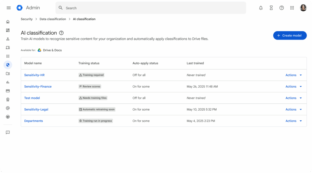 Google Drive : classification IA