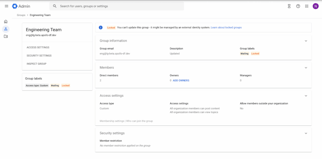 Google Groupe : verrouiller un groupe dans la console admin