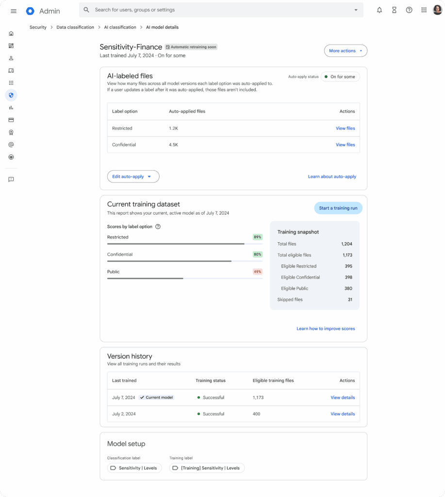 Google Drive : classification IA