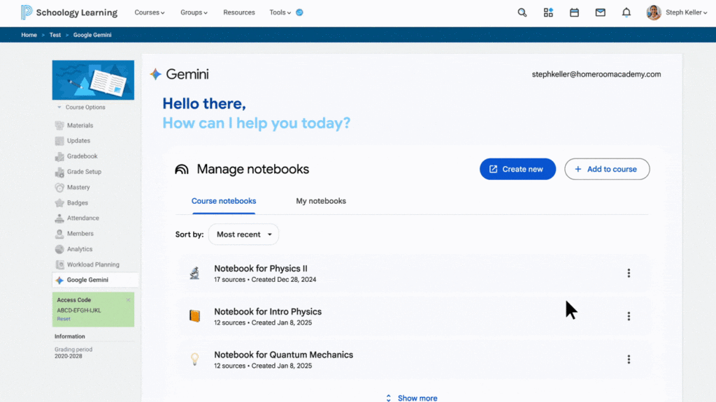 Ajout de NotebookLM et de Gems à l'interopérabilité des outils d'apprentissage Gemini (LTI™)